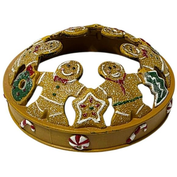 2 Yankee Candle Gingerbread Man Illuma Lid Jar Topper Christmas Sugared Holiday - Picture 7 of 10